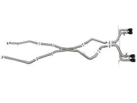 aFe MACH Force-Xp 3.5in. 304 SS C/B Exhaust w/o Muffler 15-18 BMW X5 M V8-4.4L (tt) - Black Tip - 0