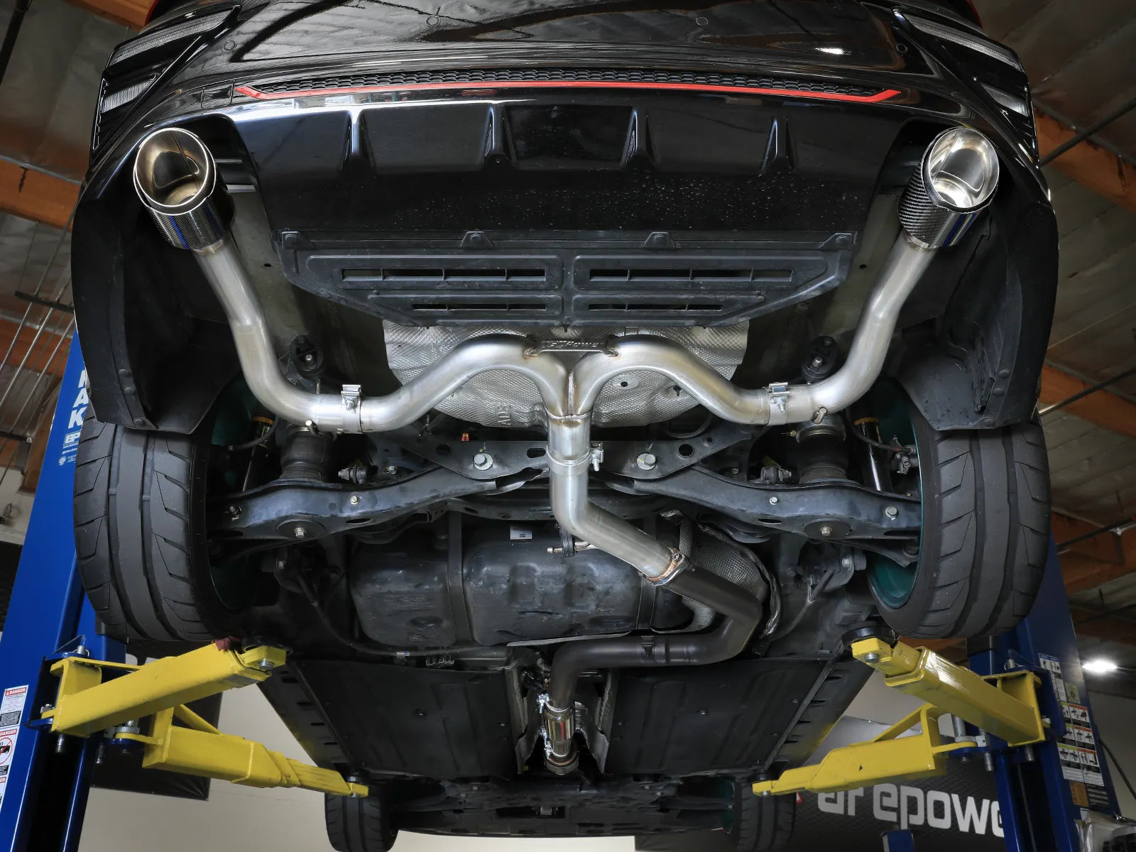 Takeda 3 IN to 2-1/2 IN 304 Stainless Steel Axle-Back Exhaust Kia Forte GT 20-21 L4-1.6L (t)