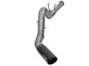aFe Large Bore-HD 5in DPF Back 409 SS Exhaust System w/Black Tip 2017 Ford Diesel Trucks V8 6.7L(td)-1