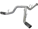 aFe Large Bore-HD 4in 409 Stainless Steel DPF-Back Exhaust w/Black Tip 2017 Ford Diesel V8 6.7L (td)-1