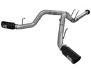 aFe Large Bore-HD 4in 409 Stainless Steel DPF-Back Exhaust w/Black Tip 15-16 Ford Diesel V8 Trucks-1