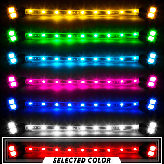 XK Glow Single Color XKGLOW LED Accent Light Motorcycle Kit Red - 8xPod + 2x8InStrips