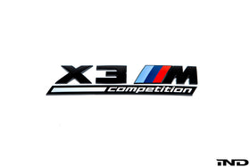 BMW F97 X3M Competition Trunk Emblem - Gloss Black - 0