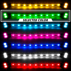 XK Glow Strips Single Color XKGLOW LED Accent Light Motorcycle Kit Green - 8xPod + 2x8In - 0