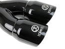 aFe Takeda 2.5in 304 Stainless Steel Clamp-on Exhaust Tip 2.5in Inlet 3in Dual Outlet - Black-5