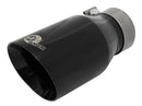 aFe MACH Force-Xp Univ 304 SS Double-Wall Clamp-On Exhaust Tip - Black - 3in Inlet - 4.5in Outlet-1