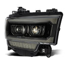 AlphaRex 19-21 Ram 2500 LUXX LED Proj Headlights Plank Style Alpha Blk w/Activ Light/Seq Signal/DRL-3