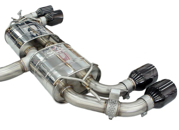 Invidia 2022+ Volkswagen Golf R MK8 76mm R400 Valved Cat Back Exhaust Straight Cut Black Tips