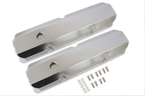 Mr. Gasket Fabricated Aluminum Valve Covers - Silver Finish Fits 1958-1976 Ford 332-428 FE Engines