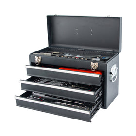 BikeMaster 3 Drawer Toolbox - Includes 129 Piece Tool Set