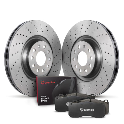 Brembo OE 15-20 Audi A3 Quattro/S3/15-19 Golf R/15-21 GTI/19-21 Jetta Front Disc Brake Kit KTX4080