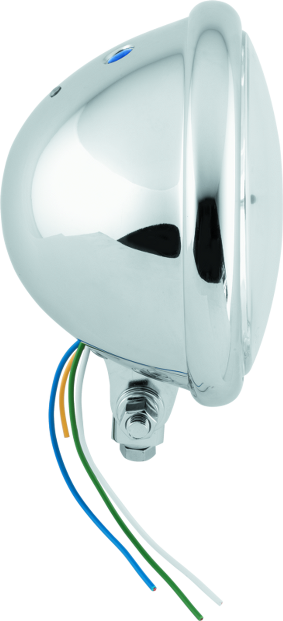 Bikers Choice 5-3/4 Chrome Bottom Mount Headlight Clear Lens H4 60/55W Universaal