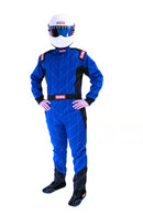 RACEQUIP CHEVRON-1 SUIT SFI-1 BLU LRG-1
