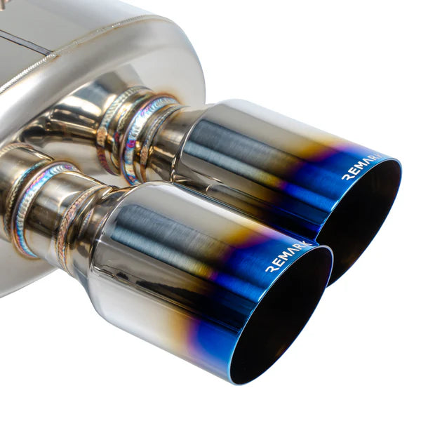 REMARK Catback Exhaust. Subaru WRX STi VA - Burnt Stainless 4" Quad Tips (Resonated) - 0
