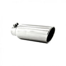 MBRP Universal Tip 4in OD 2.5in Inlet 12in Length Angled Cut Rolled End Clampless No-Weld T304-1