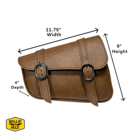 Willie & Max HD Sportsters,Honda Rebel,Custom Hard Tails Brass Monkey Swingarm Bag 4.0 w/Blk Buckle - 0