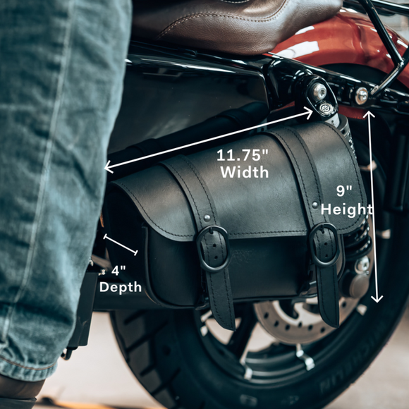 Willie & Max HD Sportsters, Honda Rebel, Custom Hard Tails Black Jack Swingarm Bag 4.0 - Black