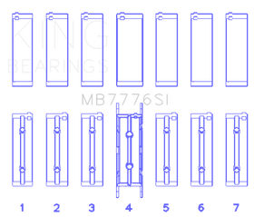 King BMW N55B30A/N53B30A/N52B30A Main Bearing Set - Size +0.50mm - 0