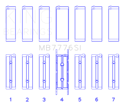 King BMW N55B30A/N53B30A/N52B30A Main Bearing Set - Size +0.50mm - 0