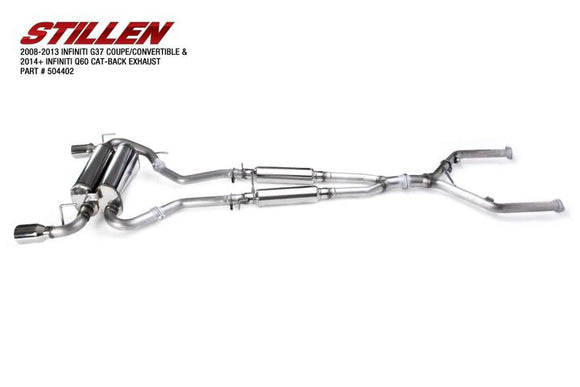 STILLEN CAT-BACK EXHAUST 14-16 Q60 RWD. 08-13 G37 2DR DUAL WALL TIP. 2 BOX KIT