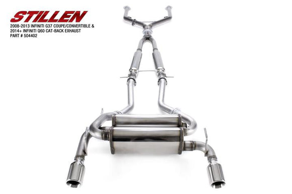 STILLEN CAT-BACK EXHAUST 14-16 Q60 RWD. 08-13 G37 2DR DUAL WALL TIP. 2 BOX KIT