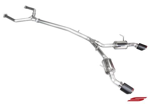 STILLEN SS CAT BACK EXHAUST WITH CARBON FIBER TIPS 2016-17 INFINITI Q50 VR30TT
