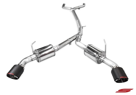 STILLEN SS CAT BACK EXHAUST WITH CARBON FIBER TIPS 2016-17 INFINITI Q50 VR30TT