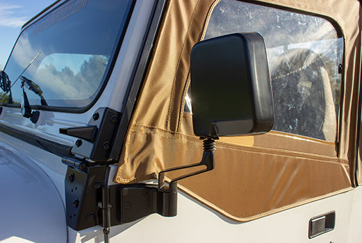 Kentrol 88-06 Jeep Wrangler YJ/TJ Mirror Kit Pair - Powdercoat Black - 0