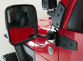 Kentrol 97-18 Jeep Wrangler TJ/JK E-Z Detach Mirrors Pair - Powdercoat Black - 0