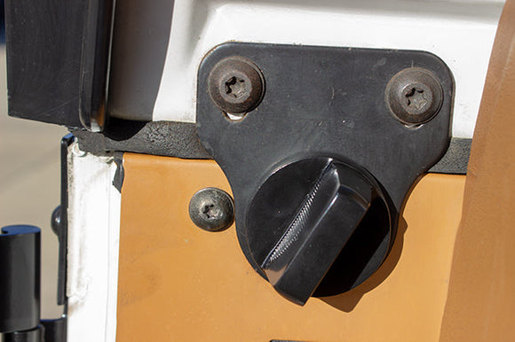 Kentrol 76-95 Jeep CJ/Wrangler YJ Windshield Knobs Pair - Powdercoat Black