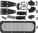 Kentrol 78-95 Jeep CJ/Wrangler YJ Hood Kit With TJ Style Hood Catch - Powdercoat Black-1