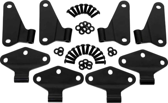 Kentrol 07-18 Jeep Wrangler JK Body Door Hinge Set 8 Pieces 4 Door - Powdercoat Black