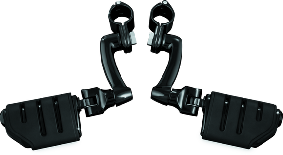 Kuryakyn Longhorn Trident Dually Offset Highway Pegs 1-1/4 in Clamp Black
