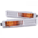 ANZO 1990-1991 Honda Accord Euro Parking Lights Chrome w/ Amber Reflector-1