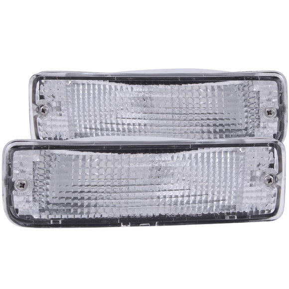 ANZO 1989-1995 Toyota Pickup Euro Parking Lights Chrome w/ Amber Reflector
