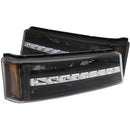 ANZO 2003-2006 Chevrolet Silverado 1500 LED Parking Lights Black w/ Amber Reflector-1