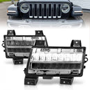 ANZO 2018-2021 Jeep Wrangler LED Side Markers Chrome Housing Clear Lens w/ Sequential Signal-1