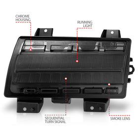 ANZO Wrangler 18-21/Gladiator 20+ LED Side Marker Lights Smoke w Sequential Signal - 0