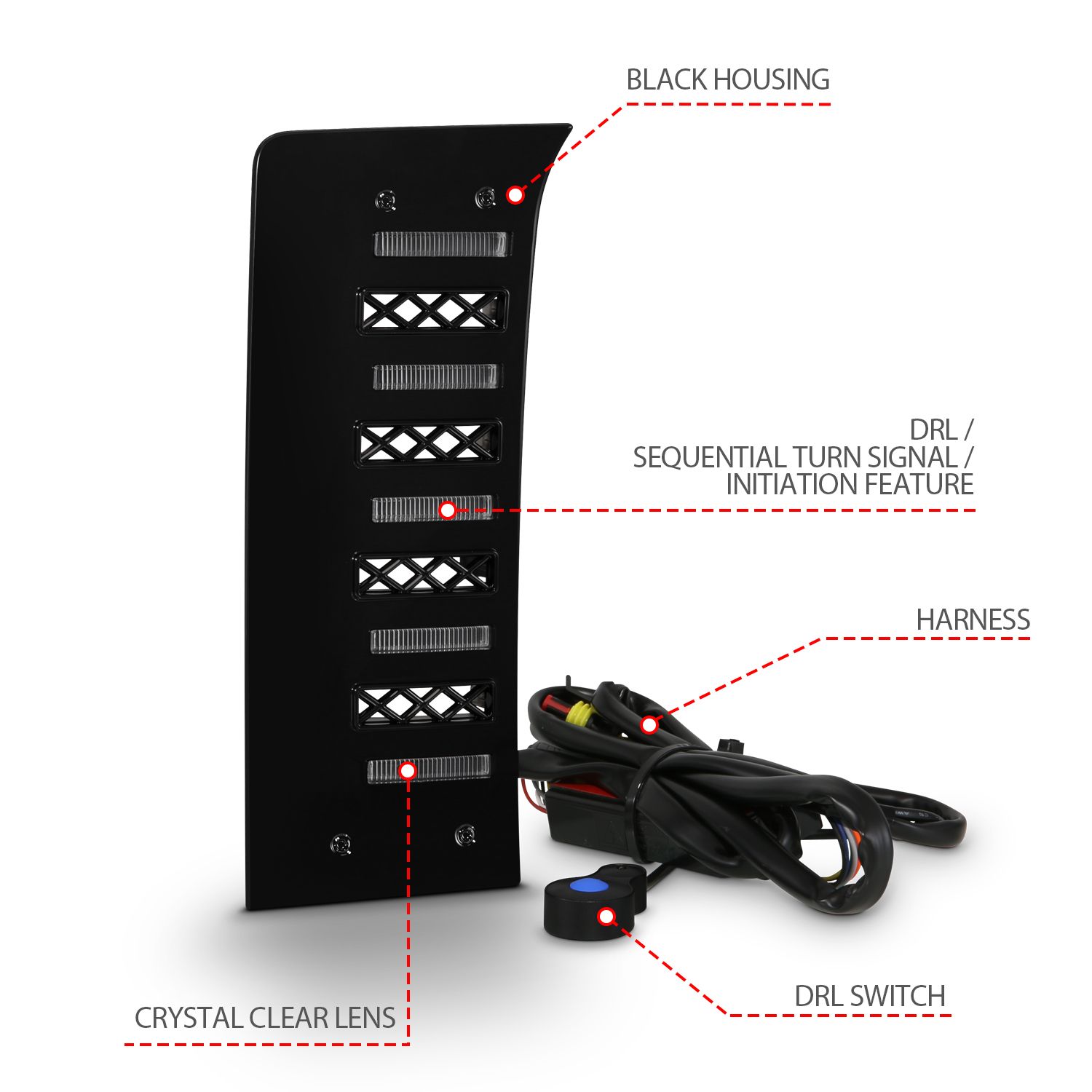 TOYOTA TUNDRA 22-24 FULL LED DRL VENT LIGHTS W/ DRL SWITCH, INITIATION, & SEQUENTIAL SIGNAL (FOR OE BUMPERS ONLY; DOES NOT FIT MODELS WITH FACTORY LED PROJECTORS)
