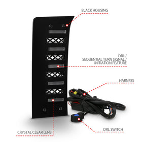 ANZO 22-24 Toyota Tundra (w/Factory LED Refl. & OE Bumper) Z-Series Full LED DRL Vent Lights - Pair - 0