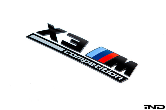 BMW F97 X3M Competition Trunk Emblem - Gloss Black