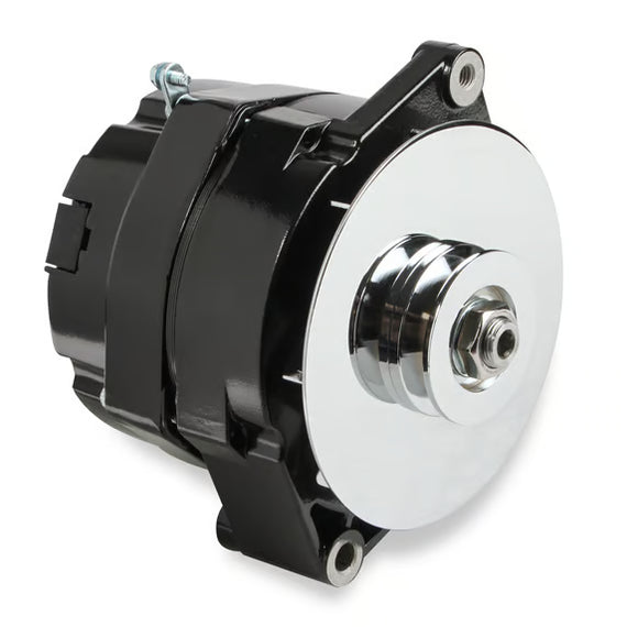 Mr. Gasket 1-Wire Alternator - 100 Amp - Black Finish 1971-1986 GM Single V-Belt
