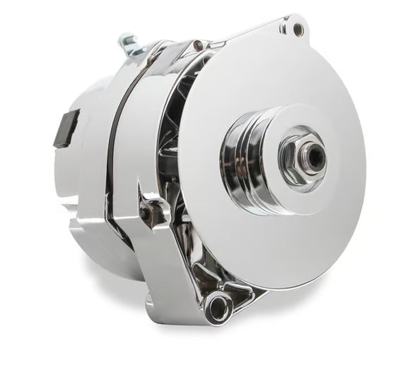 Mr. Gasket 1-Wire Alternator - 100 Amp - Chrome 1971-1986 GM Single V-Belt