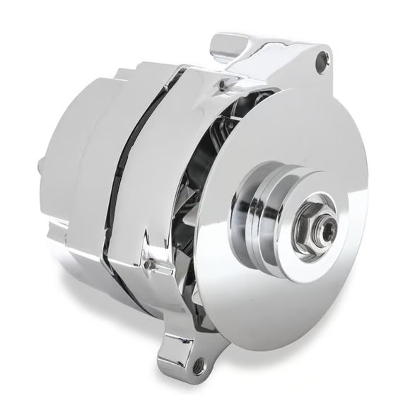 Mr. Gasket 1-Wire Alternator - 100 Amp - Chrome Finish 1961-1985 Ford Single V-Belt