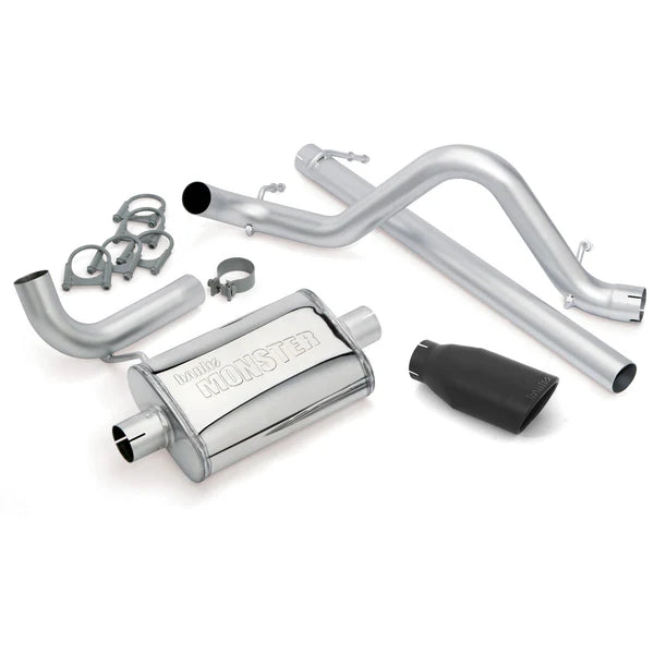 Banks Power 07-11 Jeep 3.8L Wrangler - 2dr Monster Exhaust System - SS Single Exhaust w/ Black Tip