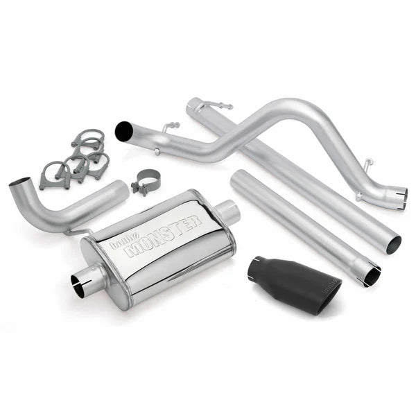 Banks Power 07-11 Jeep 3.8L Wrangler Unlimited - 4dr Monster Exh Sys - SS Single Exh w/ Black Tip