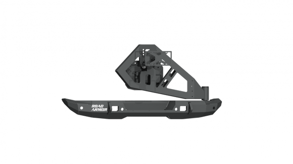 Road Armor 18-20 Jeep Wrangler JL Stealth Rear Bumper Mid Width w/Tire Carrier Assembly - Tex Blk