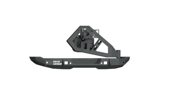 Road Armor 18-20 Jeep Wrangler JL Stealth Rear Bumper Full Width w/Tire Carrier Assembly - Tex Blk