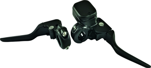 Bikers Choice Black 11/16 Bore Custom Handlebar Control Kit 1 Inch Bar Cable Clutch No Switches