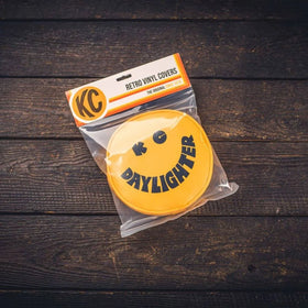 KC HiLiTES Retro 6in Yellow Vinyl Light Cover w/ KC Daylighter (Smiley Face) (Pair) - 0
